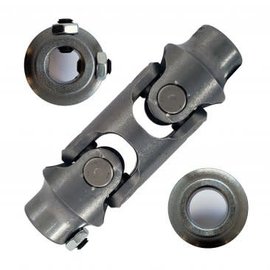 Borgeson Double Steering Universal Joint - Steel - 17mm DD X 3/4" Smooth Bore - 024664