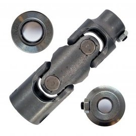 Borgeson Double Steering Universal Joint - Steel - 9/16"36 X 1" Smooth Bore - 021268