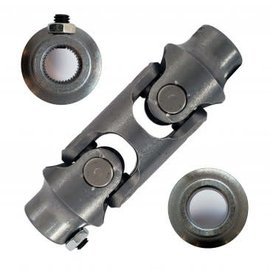 Borgeson Double Steering Universal Joint - Steel - 11/16"36 X 3/4" Smooth Bore - 022564