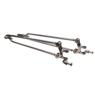Roadster Supply Company Hairpin Front Radius Rod Ki t- 32-34  W/ 5/8 Urethane Rod Ends - Polished Stainless - SOC-62033