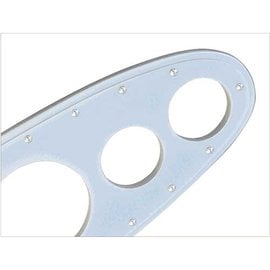 OTB Gear B-17 Bomber Series Dash Panel - 6 Gauge Oval Kit - Polished Base - Satin Face - 1706K 1-4