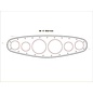 OTB Gear B-17 Bomber Series Dash Panel - 6 Gauge Oval Kit - Polished Base - Engine Turned Stainless Face - Assembled - 1706A 1-3