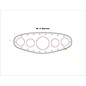 OTB Gear B-17 Bomber Series Dash Panel - 5 Gauge Oval Kit - Satin Base - Engine Turned Stainless Face - 1705K 2-3