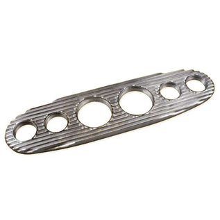 OTB Gear Cast Dash Panel - 6 Gauge - Finned - Polished -