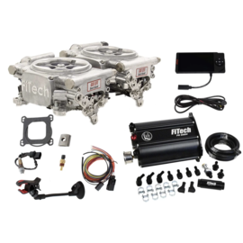 FiTech Go EFI 2x4 System (Aluminum Finish) Master Kit w/ Force Fuel, Fuel Delivery System - 35261