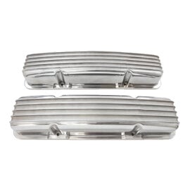 RPC SBC 57-86 Valve Covers - Short W/O Holes - Finned - Polished - S6185