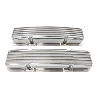 RPC SBC 57-86 Valve Covers - Short W/O Holes - Finned - Polished - S6185