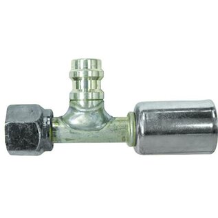 Vintage Air Straight Reduced Barrier Beadlock O-Ring Hose End Fitting W/ 134a Service Port