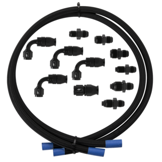 Billet Specialties Black Power Steering Hose Kit for Pump Mount Reservoir - BLK77905