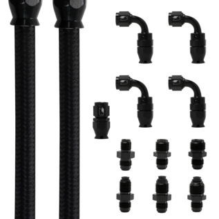 Billet Specialties Black Power Steering Hose Kit for Pump Mount Reservoir - BLK77905