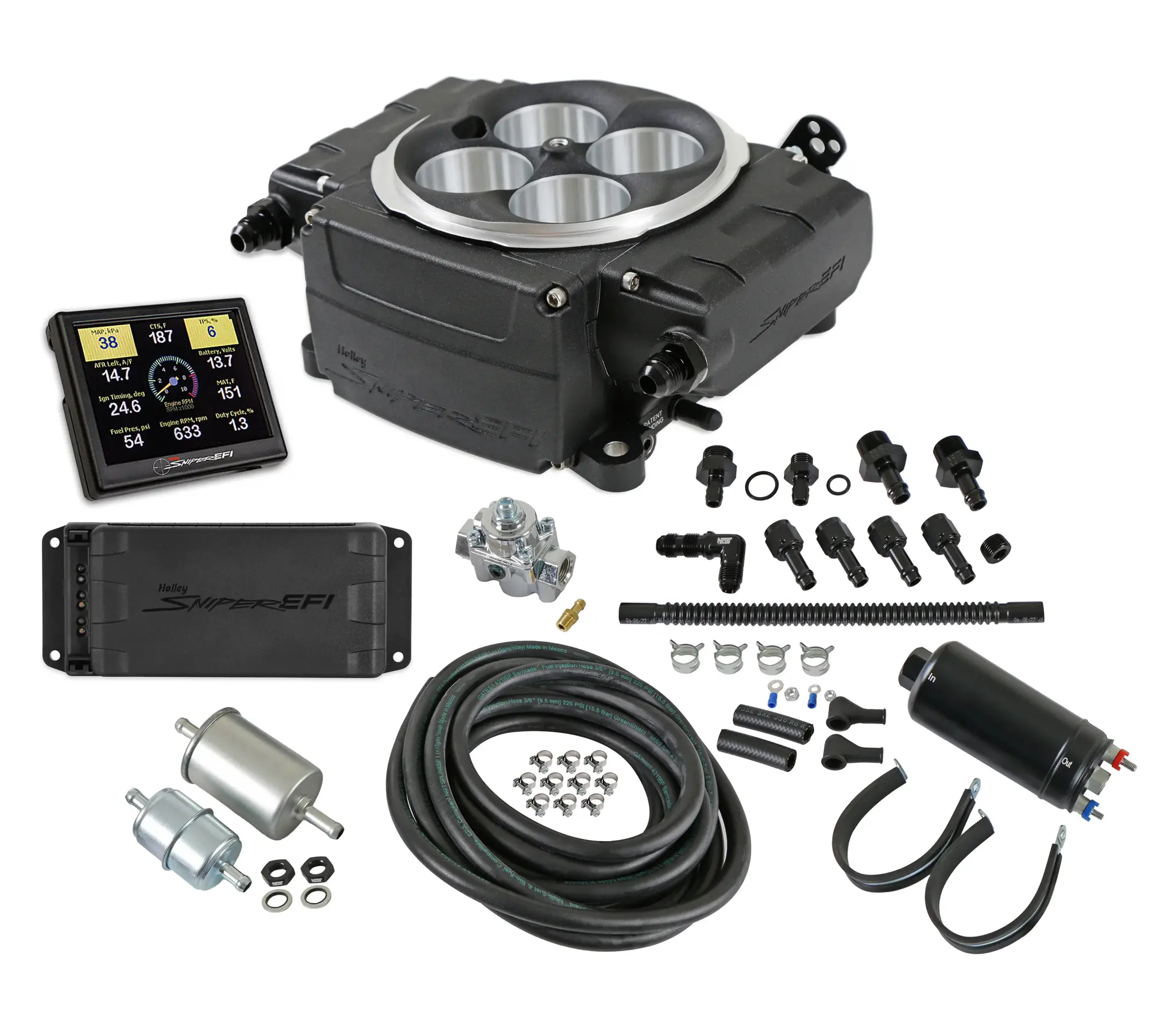 Holley Sniper 2 EFI Kit Black w/PDM Holley Sniper 2 EFI Kit Black w/PDM