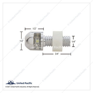 United Pacific Single LED License Plate Fasteners (2 Pack) - 70303