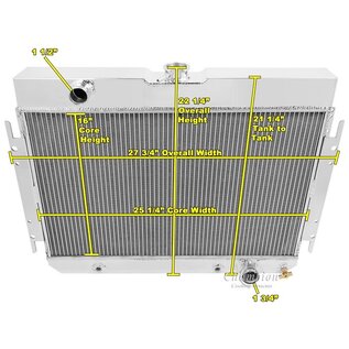 Champion Radiator 63-68 Chevrolet Bel Air & Chevelle - All-Aluminum Radiator  - MC289