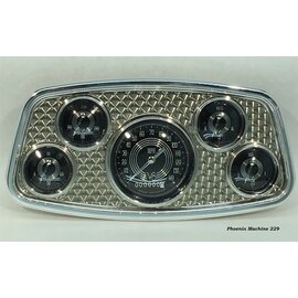 Phoenix Machine Works 33-34 Ford 5 Gauge Panel, Engine Turned - PMW - 229