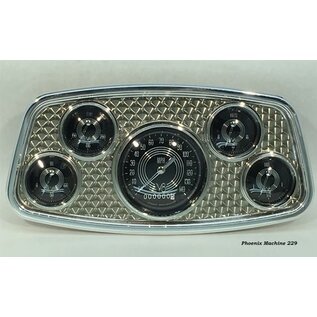 Phoenix Machine Works 33-34 Ford 5 Gauge Panel, Engine Turned - PMW - 229