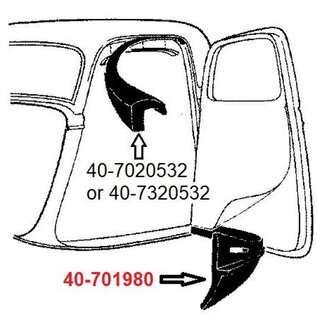 Vintique, Inc. 1932-34 Ford Coupe 2-Door, 4-Door & Roadster Lower Door Seal Kit - 40-701980
