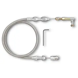 Lokar Universal/Carburetor Throttle Cable - Aluminum Fittings - Stainless Housing 60" - TC-1000HT60