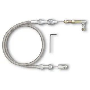 Lokar Universal/Carburetor Throttle Cable - Aluminum Fittings - Stainless Housing 60" - TC-1000HT60