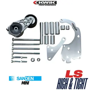 Kwik Performance Compact AC Bracket for Truck/LS3 Camaro Balancer - SD7B10 Compressor- K10700