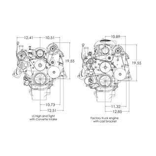 Kwik Performance Compact AC Bracket for Truck/LS3 Camaro Balancer - SD7B10 Compressor- K10700