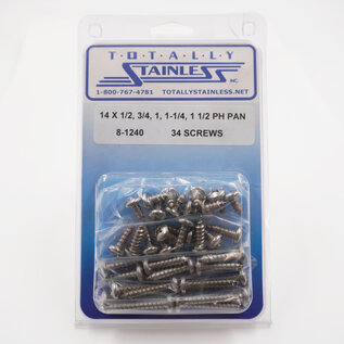 Totally Stainless #14 Stainless Phillips Pan Head Sheet Metal Screws