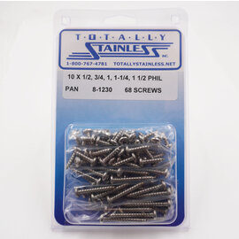 Totally Stainless #10 Stainless Phillips Pan Head Sheet Metal Screws