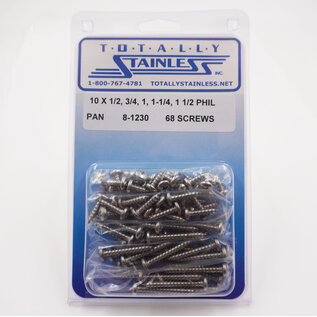 Totally Stainless #10 Stainless Phillips Pan Head Sheet Metal Screws