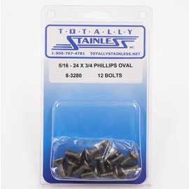 Totally Stainless 5/16-24 x 3/4" Stainless Phillips Oval Head Bolts - 8-3280