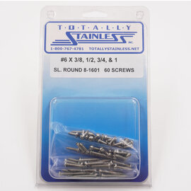 Totally Stainless #6 Stainless Slotted Round Head Sheet Metal Screws - 8-1601