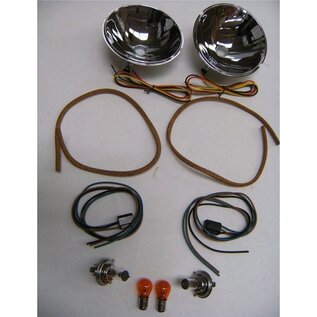 Vintique, Inc. 1935-36 Ford Pass & 35-39 Pickup Quartz Halogen Headlight Reflector Kit W/Turn Signals - 48-13027-QK12TS