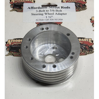 Affordable Street Rods Steering Column Adapter - 3-Bolt to 5/6 Bolt Wheel - 1 1/2"