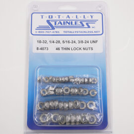 Totally Stainless Totally Stainless #10, 1/4, 5/16 & 3/8 Stainless Fine Thread Thin Lock Nuts - 8-4073