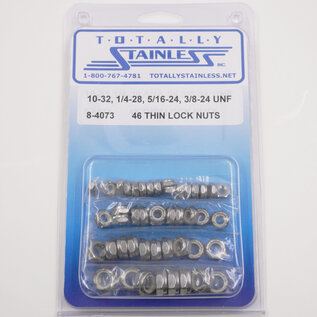 Totally Stainless #10-32, 1/4-28, 5/16-24 & 3/8-24 Stainless Fine Thread Thin Lock Nuts - 8-4073