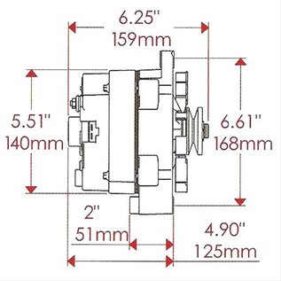 Powermaster Performance Alt GM 12SI Black 150A 1V Pulley 1 or 3 Wire - 57293