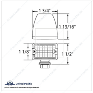 United Pacific Small LED Rod Light - Red - 39189