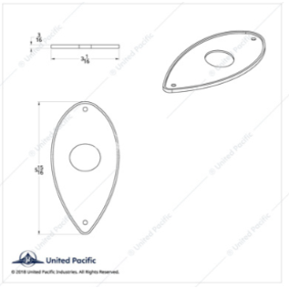 United Pacific 38-39 Flush Mount Tail Light Pad - FTL3839-1