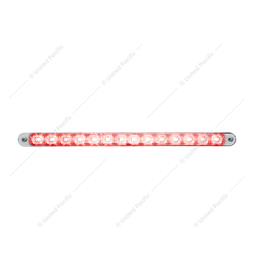 United Pacific 12" Auxiliary Strip Light w/ Bezel - Red LED/Chrome Lens - 39699
