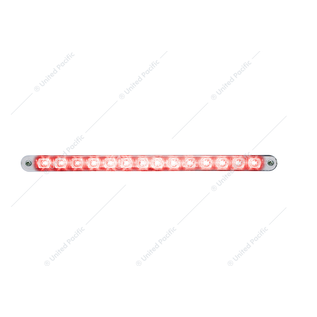 United Pacific 12" Auxiliary Strip Light w/ Bezel - Red LED/Chrome Lens - 39699