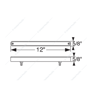 United Pacific 12" Auxiliary Strip Light w/ Bezel - Red LED/Chrome Lens - 39699