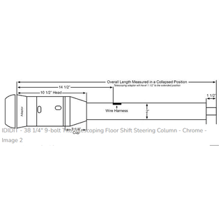 Ididit Universal 38 1/4" 9-bolt Tilt/Tele; Tilt Floor Shift; Chrome Plate - 1180350020