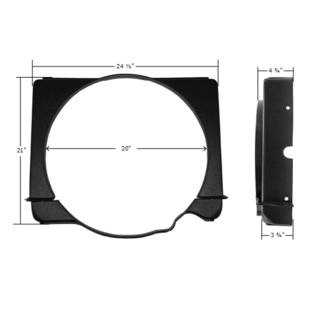 Vintage Air 55-57 Chevy Fan Shroud V8 - 37155-VCF
