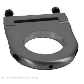 Ididit 2" hole Smooth Column Drop - Brushed Aluminum
