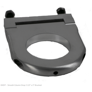 Ididit 2" hole Smooth Column Drop - Brushed Aluminum