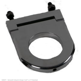 Ididit 2" hole Smooth Column Drop - Polished Aluminum