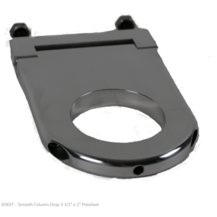 Ididit 2" hole Smooth Column Drop - Polished Aluminum