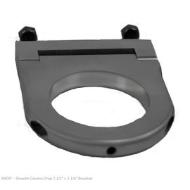 Ididit 2 1/4" hole Smooth Column Drop - Brushed Aluminum