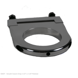 Ididit 2 1/4" hole Smooth Column Drop - Polished Aluminum