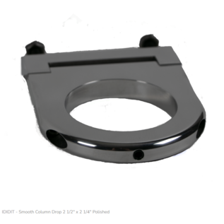 Ididit 2 1/4" hole Smooth Column Drop - Polished Aluminum