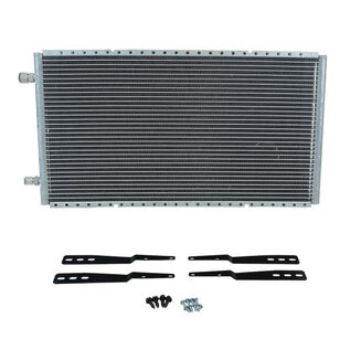 Vintage Air 14" x 25.5" Unpainted Horizontal Superflow Universal Condenser W/ Brackets - 037700