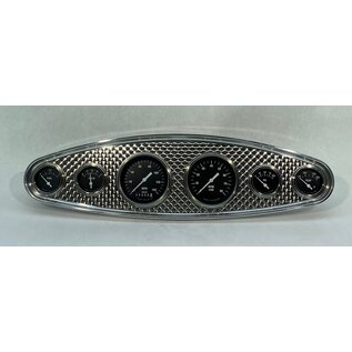 Phoenix Machine Works Bertz Hot Rod Oval 6 Gauge Panel, Engine Turned - PMW - 407SS